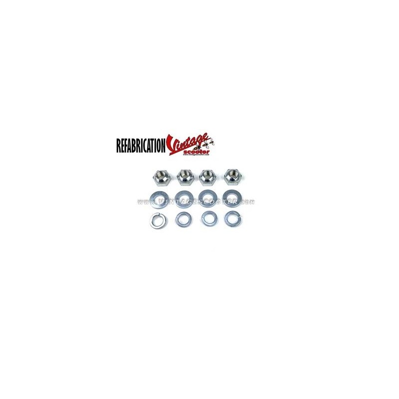 Kit de 4 ecrous Tête bombée de fixation de potence ACMA 125 1952-58 Kit de 4 ecrous Tête bombée de fixation de potence ACMA 125 1952-58